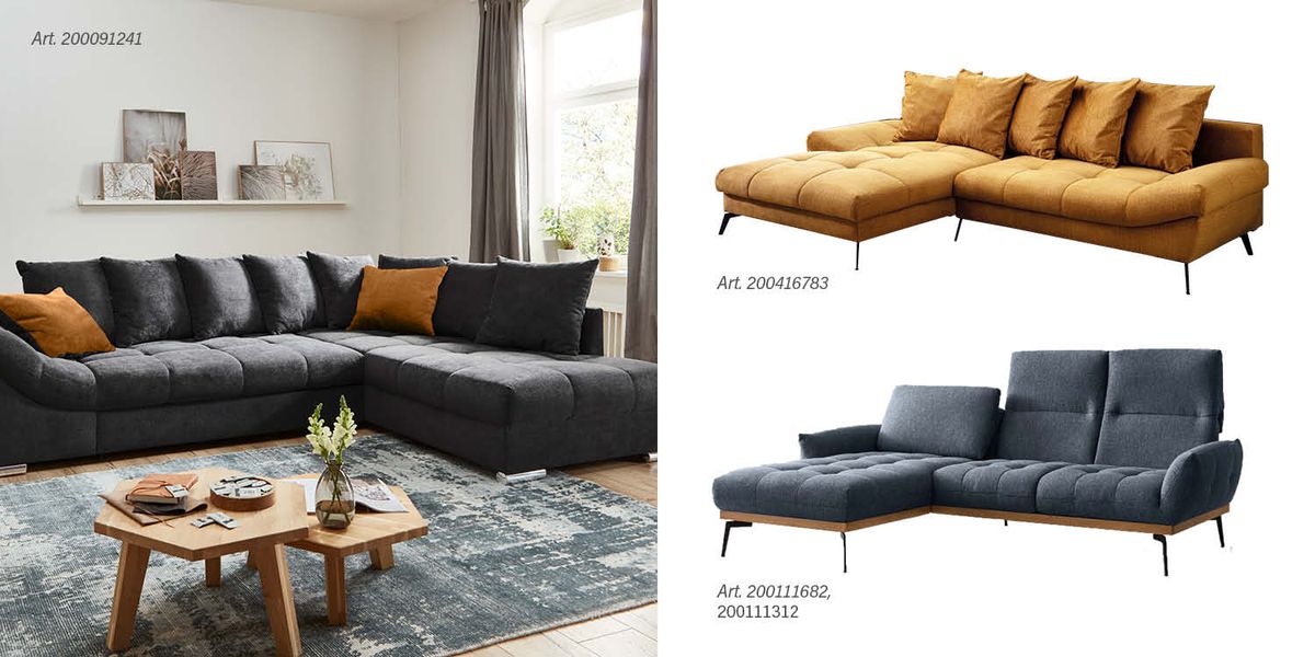 Verschiedene Ecksofas