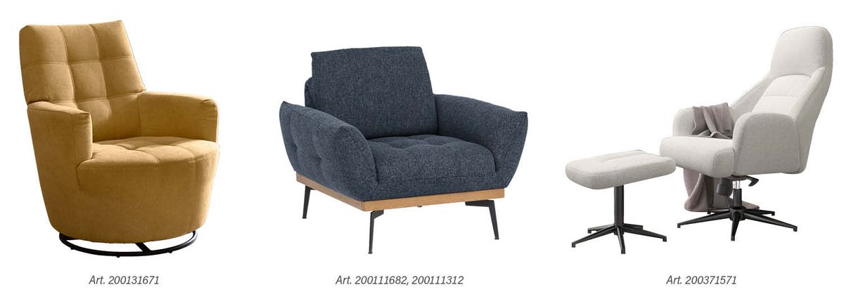 Verschiedene Sessel und Relaxstühle