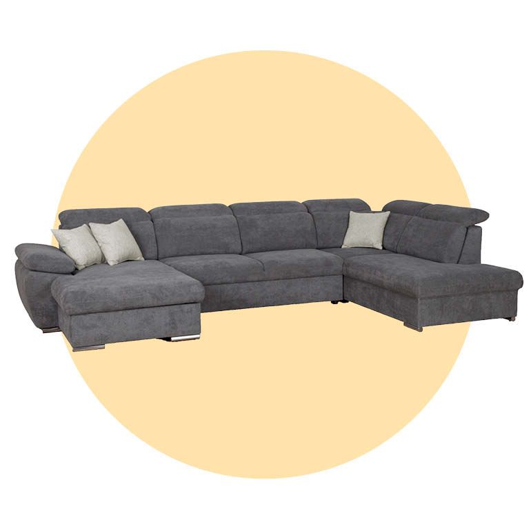 Graue Wohnlandschaft